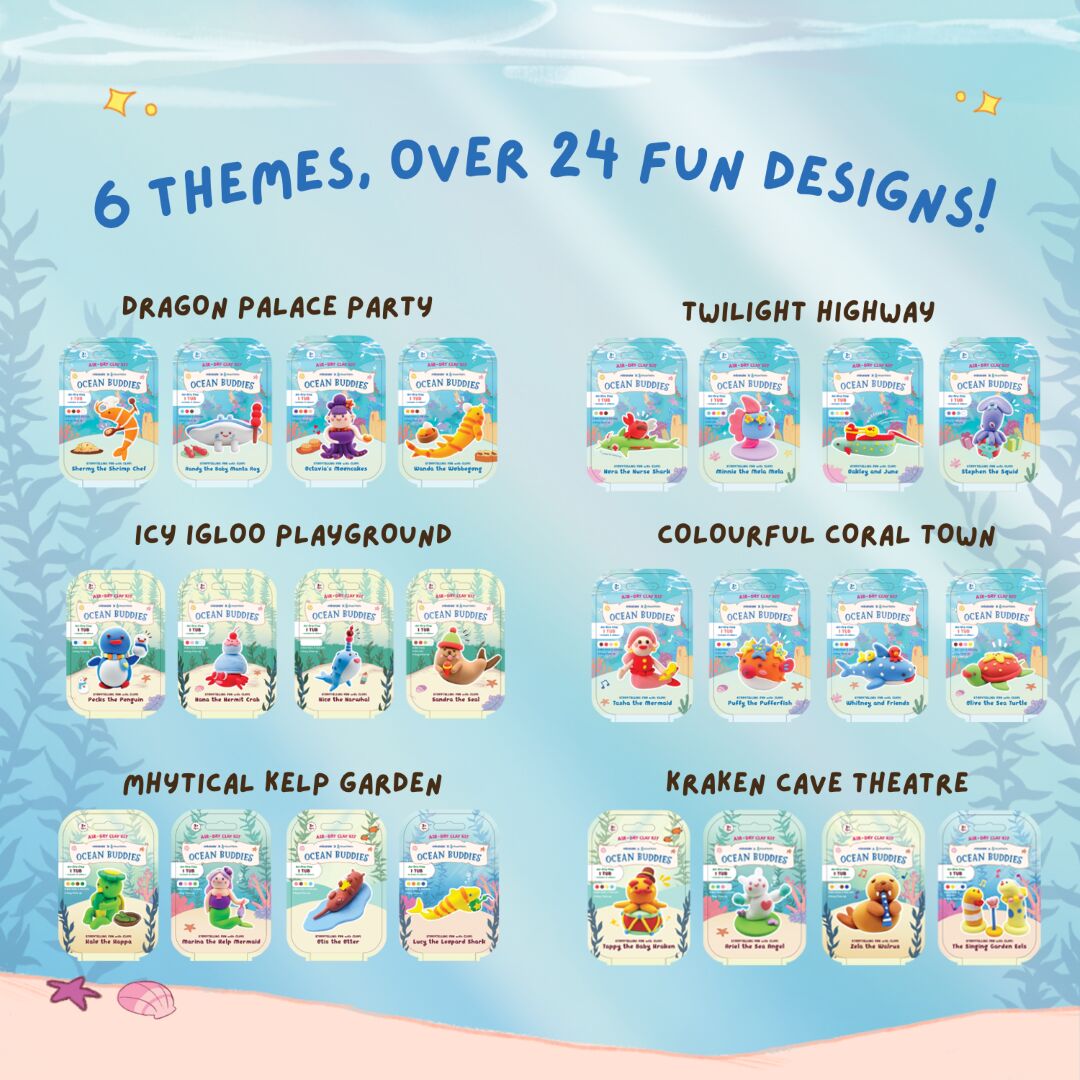 Ocean Buddies Story Air Dry Clay (4-in-1 Set)